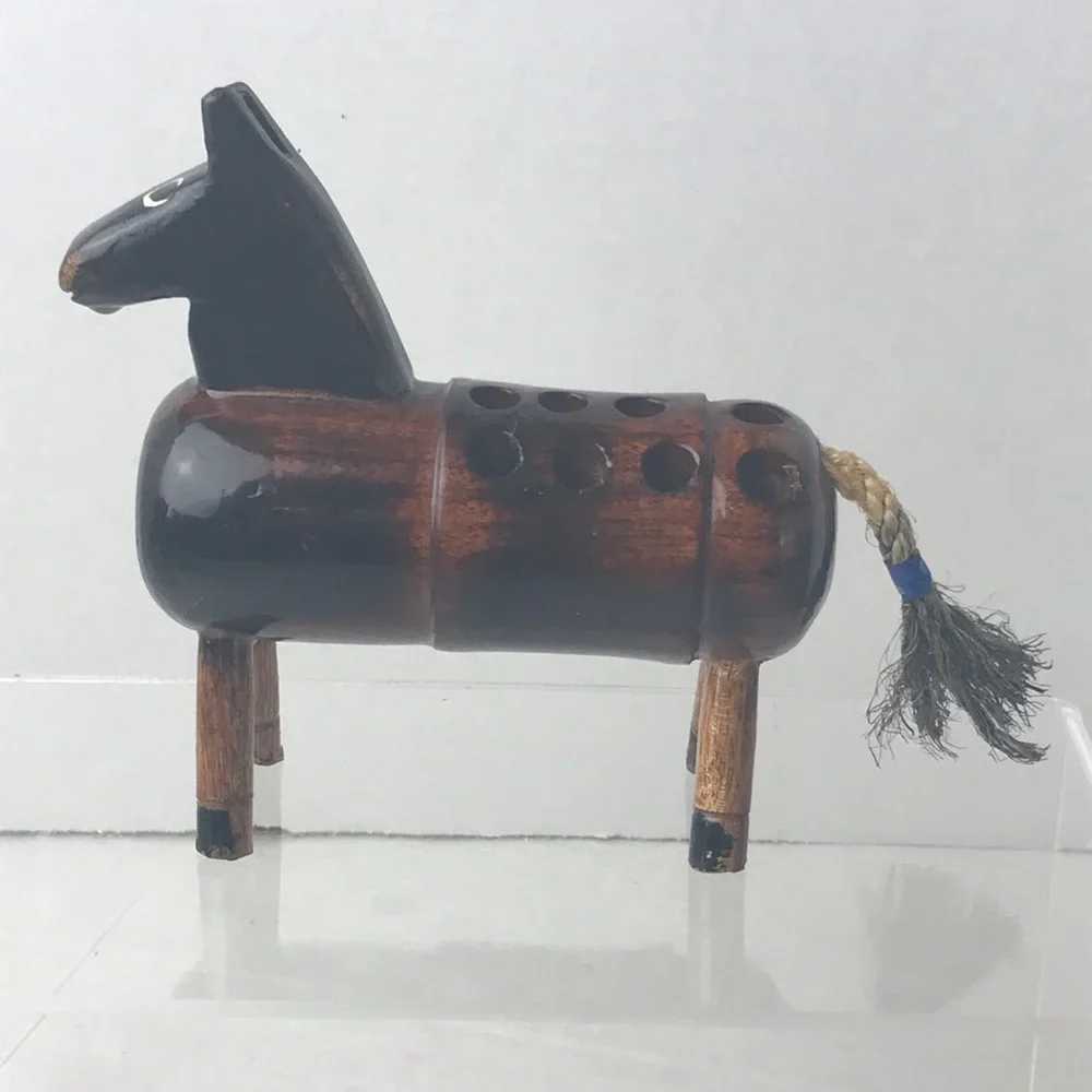 Vintage Hand Crafted Wooden Pencil Holder